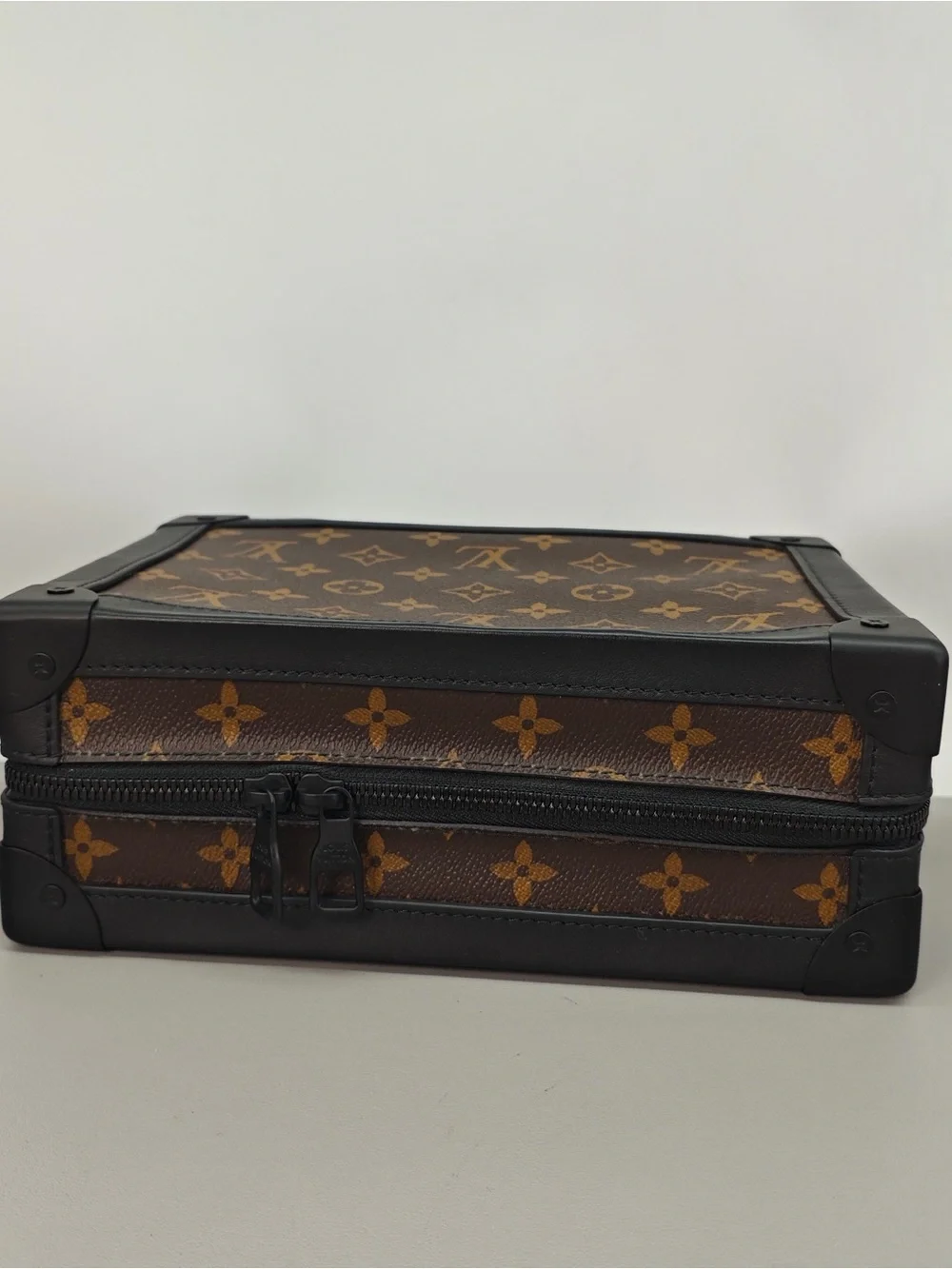 Louis Vuitton Brown Monogram Canvas Trunk Crossbody with Black Trim